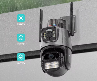 CMR 50 Çift Kameralı 8MP IP66 Su Geçirmez Dış Mekan Uyumlu Alarmlı Telefon Uygulamalı Güvenlik Kamerası