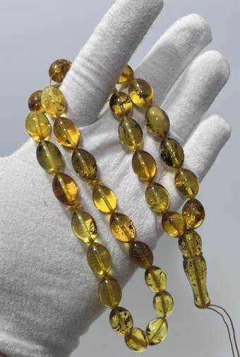 Doğal Kaya Damla Kehribar Tesbih 33lük 32,95 Gram