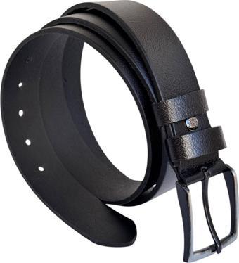 Siyah Büyük Beden Hakiki Deri 4 cm. Tokalı Düz Model Erkek Kemer - 400-Battal
