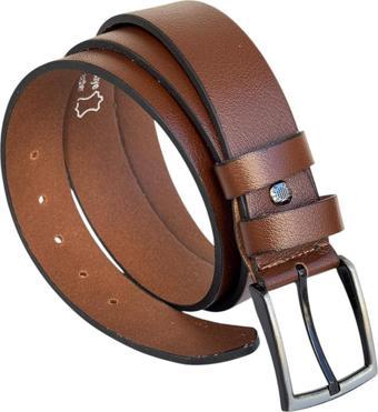 Taba Büyük Beden Hakiki Deri 4 cm. Tokalı Düz Model Erkek Kemer - 411-Battal