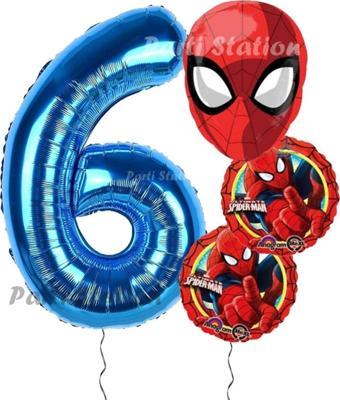 Parti Station Spiderman Örümcek Adam Konsept 6 Yaş Doğum Günü Balon Set Spiderman Parti Balonları Spiderman Tema