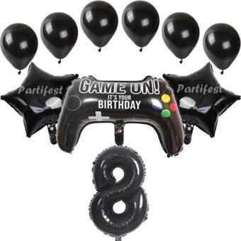 Parti Station Gamer Oyuncu Oyun Konsolu Yaş Folyo Balon Seti Gamer Oyuncu Playstation Konsept Doğum Günü