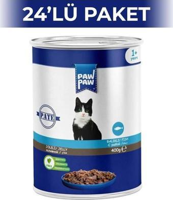 Paw Paw Jelly Balıklı Yetişkin Kedi Konserve Maması 400 Gr 24 Adet