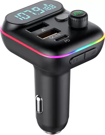 RGB Işıklı Bluetooth FM Transmitter QC3.0 PD 20W Hızlı Şarjlı Car MP3 Çalar USB Destekli