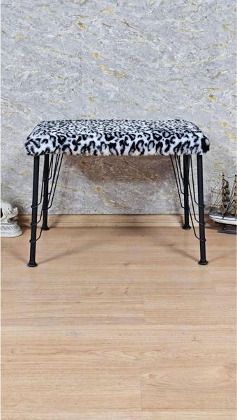 Tedy Kumaşlı 60 cm x 38 cm Siyah Telli Ayak Oturak ZÜRAFA Renk Tek Ebat Beden
