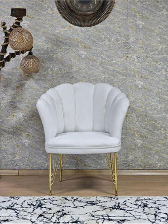 Tekli Gold Kaplama Tel Ayak Papatya Çay Seti Koltuk Takımı , Balkon, Salon, Ofis, Cafe Koltuk Takımı KREM Renk Tek Ebat Beden