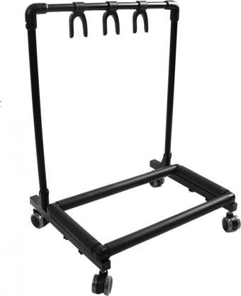 Artstand Tekerlekli Yatay Üçlü Gitar Standı