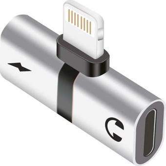 iPhone Uyumlu Lightning 2in1 Şarj Kulaklık Dönüştürücü Adaptör Şarj Çoğaltıcı Splitter