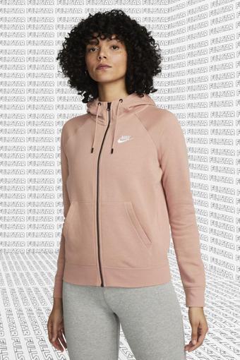 Nike Essential Full Zip Fleece Hoodie Rose Kapüşonlu Fermuarlı Sweatshirt