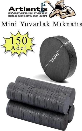 Yuvarlak Mıknatıs Mini 150 Adet 15x3 mm Mini Mıknatıs Seramik Kömür Mıknatıs Nişan Düğün Sünnet Çok Amaçlı Süsleme Mıkna