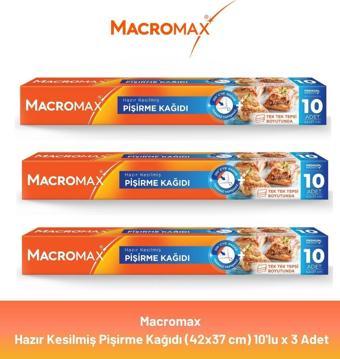 Macromax Hazır Kesilmiş Pişirme Kağıdı 10'lu x 3 Adet