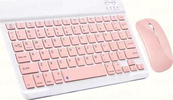 ScHitec Kablosuz Klavye ve Mouse Set Type-C Şarjlı Bluetooth 2.4G Bağlantlılı Pembe