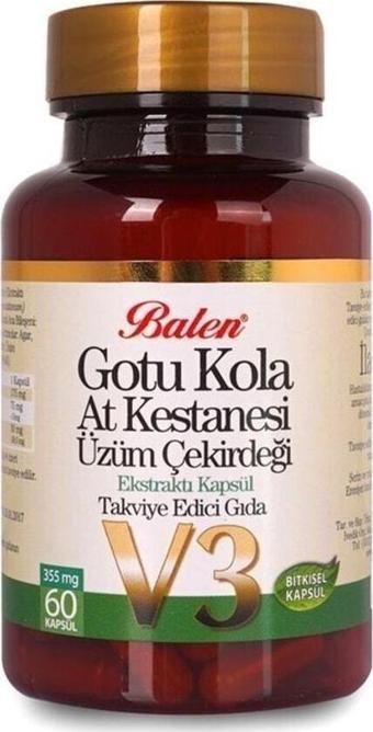 Balen Gotu Kola & At Kestanesi ( V-3 ) Ekstraktı Kapsül 355 Mgx60