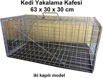 Ekvet Canlı Kedi Yakalama Kafesi 30X30X63Cm Çift Kapı
