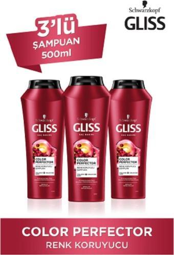 Gliss Color Perfector Renk Koruyucu Şampuan 3 x 500 ML