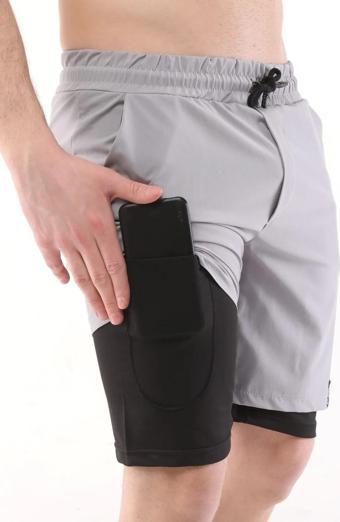 Erkek Running Hızlı Kuruma Micropoly Antrenman Halısaha Fitness Kısa Taytlı SPORCU-ŞORT1