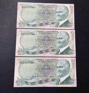 Escoines Koleksiyon 3996367e222ebcb558 10Lira Seri takipli ÇT/ÇÇT 3'lü 6.Emisyon 1.Tertip eski para