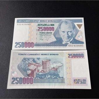 Escoines Koleksiyon 3996367e23a5e9796f 250Bin TL Aserisi 7.emisyon 1.tertip 0097 ÇİL eski kağıt para