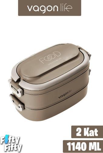 Vagonlife 1140 ML 2 Kat Paslanmaz Çelik Çorba Kaseli Bento Lunch Box Yeni Nesil Sefer Tası -FFLBOX10403