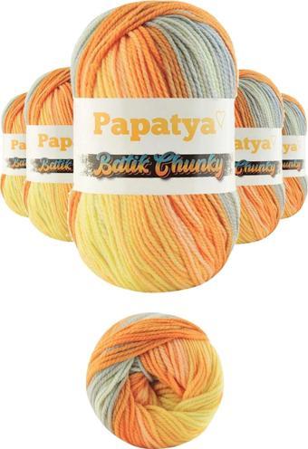 5 Adet Batik Chunky Örgü İpi Yünü Tüm Kıyafetlere Uygun - 108