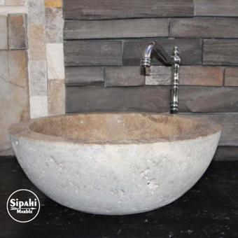 Mym Mermer Yapı Market Noche Traverten Oval Dizayn Lavabo