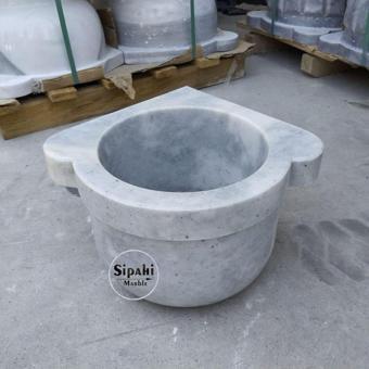 Sipahi Marble Afyon Bulutlu Mermer Düz Köşe Mini Kurna