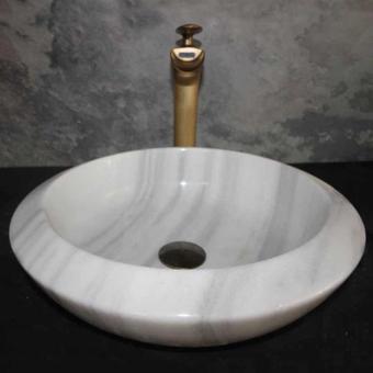 Sipahi Marble Marmara Pijamalı Yuvarlak Dizayn Lavabo