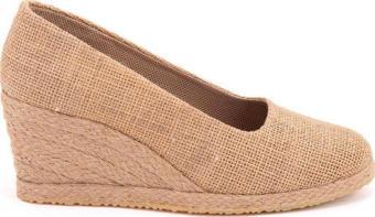 Gerçek Elişi Hasır Keten Espadril Dolgu Topuk Handmade
