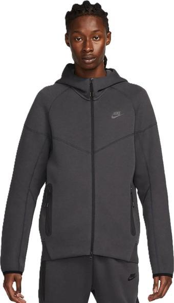 Nike Tech Fleece Full Zip Windrunner Erkek Hoodie Kapüşonlu Gri Sweatshirt
