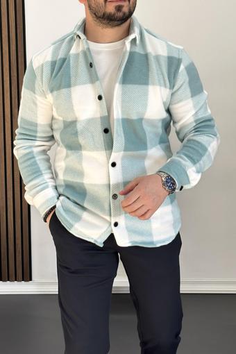 Erkek Slim Fit Polar Gömlek Yeşil Edw227