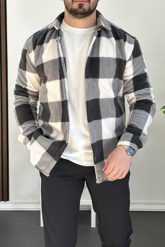 Erkek Slim Fit Polar Gömlek Siyah Edw227