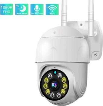 Blue İnter Qasul Dış Mekan Full Hd Wifi Kamera Su Geçirmez Hareket Sensörlü Gece Görüşlü Ip Kamera