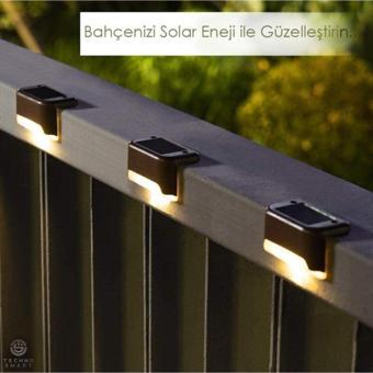 Ema Solar Güneş Enerjili Köşebent Merdiven Veranda Bahçe Led Lamba 4 Lü Set