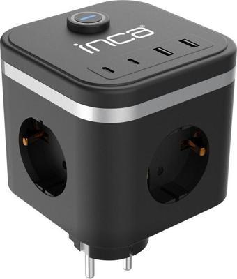 Inca Ipw-47Sy 3Port 2X Usb+2X Type-C Akım Korumalı Led Tuşlu Duvar Priz - Siyah
