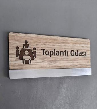 Yönline Klasik Mdf Serisi Toplantı Odası Kapı İsimliği