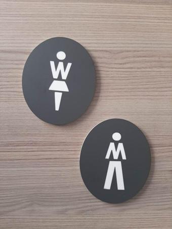 Dekokonsept Mat Antrasit Seri Wc Yönlendirme Levha Seti