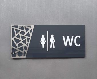 Dekokonsept Antrasit Silver Pattern Seri Wc Yönlendirme Tabelası
