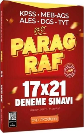 EVP Akademi KPSS MEB AGS ALES DGS TYT Paragraf REST 17 x 21 Deneme - İndeks Akademi Yayıncılık