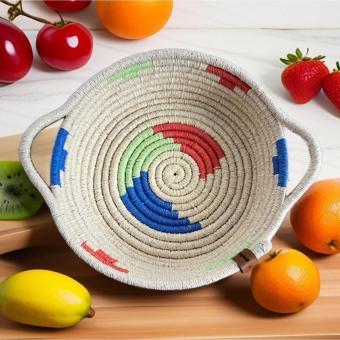 Bright3 Afrikan Sepet, Hasır Düzenleyici Sepet,Çok Amaçlı,El Yapımı,Mutfak, Banyo, Ekmek Sepeti, Havlu