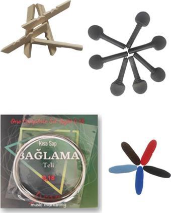 Yurtrenkleri Yayınevi 1 Adet Bağlama Tel 018 7 Adet Plastik Burgu 5 Adet Eşik 5 Adet Tezene Set - Yurtrenkleri Yayınevi