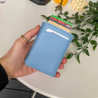 Modica Laura - Teknolojik Vegan Deri RFID Korumalı Otomatik Pop-Up Mekanizmalı Cüzdan Kartlık