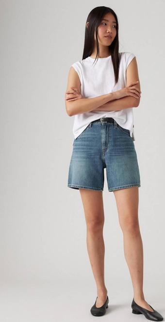 Levi's Kadın Yüksek Bel Bol Keten+ Kot Şort - A9311-0017