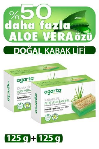 Agarta 2 Li Set Doğal Kabak Lifli El Yapımı Aloe Vera Sabunu 125 Gr