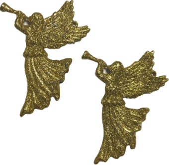 YILBAŞI AĞAÇ SÜSÜ  GOLD SİMLİ MELEK 2'Lİ 10 CM