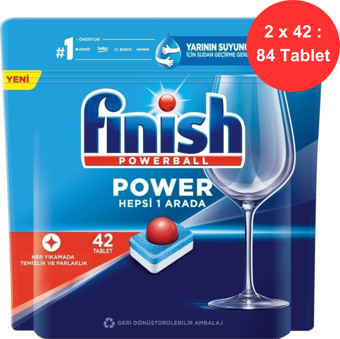 Finish Hepsi Bir Arada Bulaşık Tableti | 2 Paket | Toplam 84 Yıkama | Ekonomik Süper Set