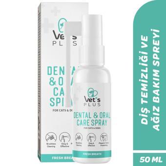 Vet's Plus Kedi ve Köpekler İçin Diş ve Ağız Bakım Spreyi 50ml