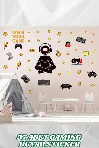 Gamer Oyuncu Odası Dekoratif Duvar Sticker Gaming Aksesuar Gamer Oyun Konsolu Duvar Sticker