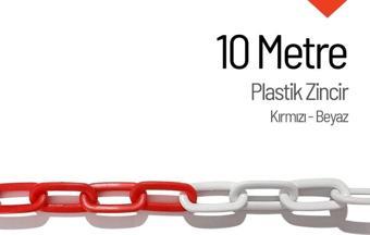 Plastik Zincir Kırmızı-Beyaz 10 m