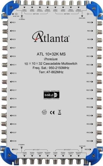 Atlanta 10/32 10x32 Santral Merkezi Sistem Multiswitch ( Sonlu ) + Adaptör