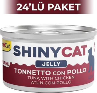 GimCat Shinycat Jöle İçinde Ton Balıklı ve Tavuklu Kedi Konservesi 70 gr 24 Adet